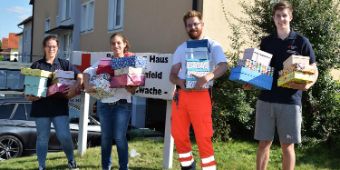 Päckchen mit Grundausstattung für Erstklässler in Schulen der Flutkatastrophe