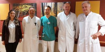 Dr. Christoph Koch (Mitte) mit v. li Kathrin Hofstetter, Dr. Thorsten Cedl, Frank Brose und Dr. Gary Haller.
